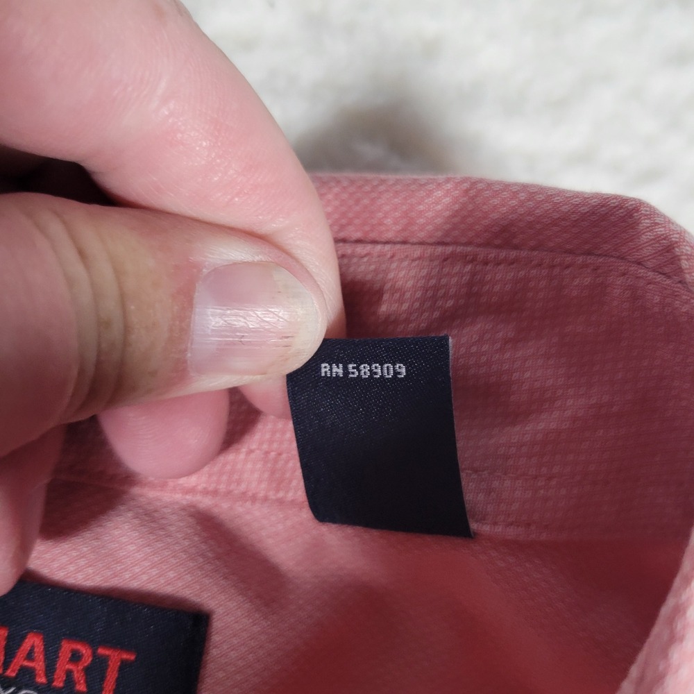 Roundtree & Yorke TravelSmart Shirt Mens XXL Pink Long Sleeve Texture Pocket - Picture 6 of 12